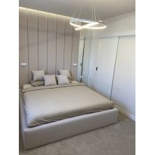 Zestaw łóżka tapicerowanego EUROPA 160x200cm z panelami ściennymi RECTO