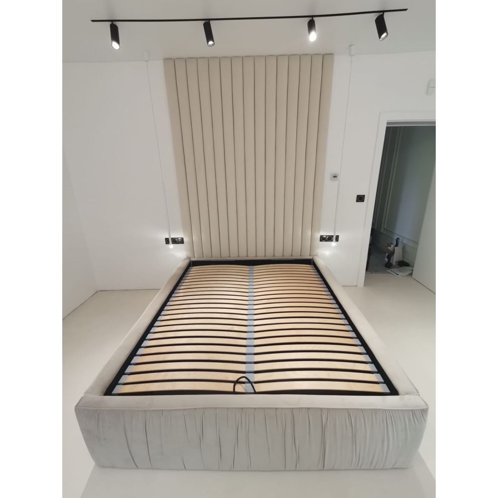 Zestaw łóżka tapicerowanego ELEGANCE 160x200cm z panelami ściennymi ROLLER