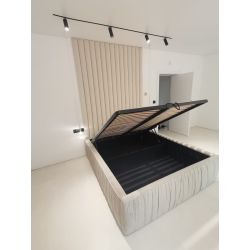 Zestaw łóżka tapicerowanego ELEGANCE 160x200cm z panelami ściennymi ROLLER