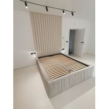 Zestaw łóżka tapicerowanego ELEGANCE 160x200cm z panelami ściennymi ROLLER