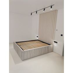 Zestaw łóżka tapicerowanego ELEGANCE 160x200cm z panelami ściennymi ROLLER