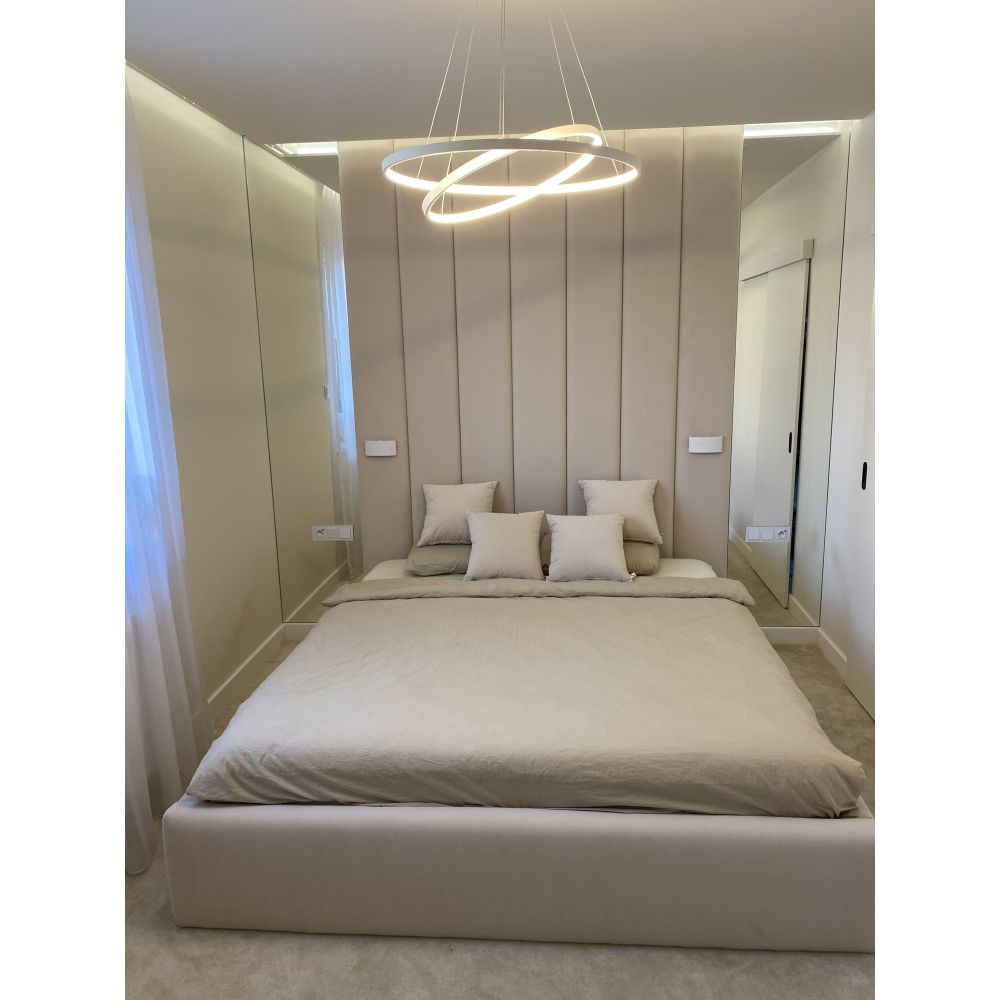 Zestaw łóżka tapicerowanego EUROPA 180x200cm z panelami ściennymi RECTO