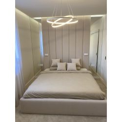 Zestaw łóżka tapicerowanego EUROPA 180x200cm z panelami ściennymi RECTO