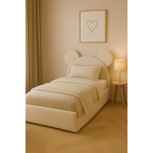 ŁÓŻKO TEDDY Z ZAGŁÓWKIEM MISIA