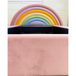 ŁÓŻKO RAINBOW Z ZAGŁÓWKIEM TĘCZY