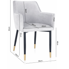 Krzesło tapicerowane Elena ze złotymi końcówkami