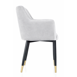 Krzesło tapicerowane Elena ze złotymi końcówkami