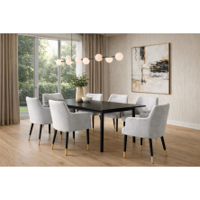 Krzesło tapicerowane Elena ze złotymi końcówkami