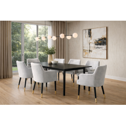 Krzesło tapicerowane Elena ze złotymi końcówkami