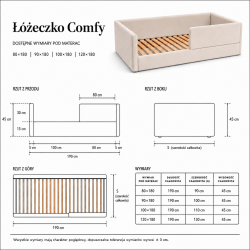 ŁÓŻKO COMFY 180cm DŁUGOŚĆ