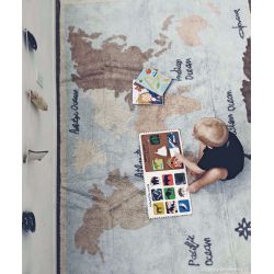 Dywan Bawełniany Vintage Map - Mapa, Lorena Canals 140x200cm