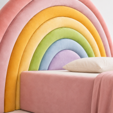 ŁÓŻKO RAINBOW Z ZAGŁÓWKIEM TĘCZY