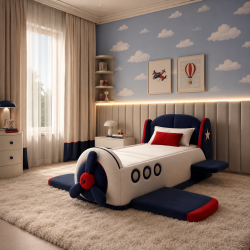 Łóżko tapicerowane dziecięce AVIATOR – Samolot