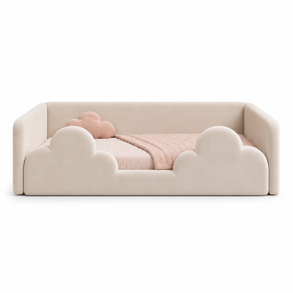 Łóżko dziecięce tapicerowane CLOUDY z chmurkami