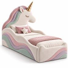 Łóżko dziecięce UNICORN jednorożec DAPPI Kids – tapicerowane łóżko premium
