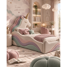 Łóżko dziecięce UNICORN – tapicerowane łóżko jednorożec
