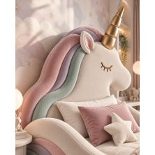 Łóżko dziecięce UNICORN – tapicerowane łóżko jednorożec