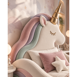 Łóżko dziecięce UNICORN – tapicerowane łóżko jednorożec