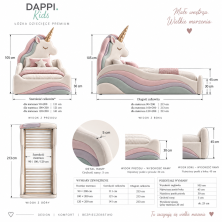 Łóżko dziecięce UNICORN – tapicerowane łóżko jednorożec