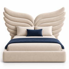 Łóżko tapicerowane WINGS – designerskie łóżko sypialniane ze skrzydłami