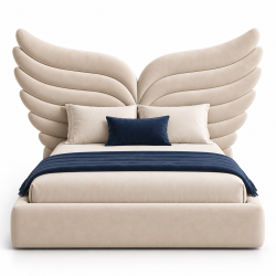 Łóżko tapicerowane WINGS – designerskie łóżko sypialniane ze skrzydłami