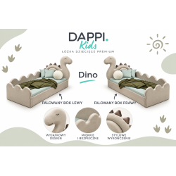 Łóżko dziecięce tapicerowane DINO z zagłówkiem dinozaur