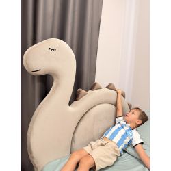 Łóżko dziecięce tapicerowane DINO z zagłówkiem dinozaur