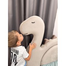 Łóżko dziecięce tapicerowane DINO z zagłówkiem dinozaur