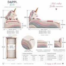 Łóżko dziecięce UNICORN – tapicerowane łóżko jednorożec