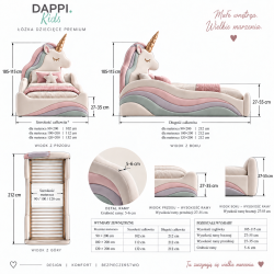 Łóżko dziecięce UNICORN – tapicerowane łóżko jednorożec