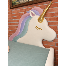 Łóżko dziecięce UNICORN – tapicerowane łóżko jednorożec