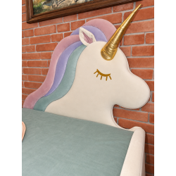 Łóżko dziecięce UNICORN – tapicerowane łóżko jednorożec