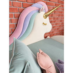 Łóżko dziecięce UNICORN – tapicerowane łóżko jednorożec