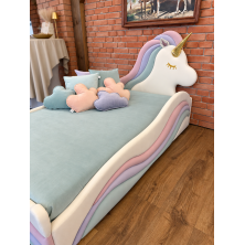 Łóżko dziecięce UNICORN – tapicerowane łóżko jednorożec